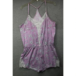 Flora by Flora Nikrooz Women's Nightie Silk Lace Lingerie Romper-Size Medium